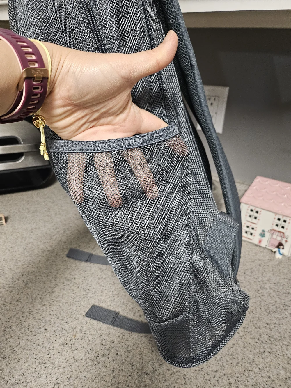 Nike Men's Gray Mesh Backpack - Casual Everyday Bag